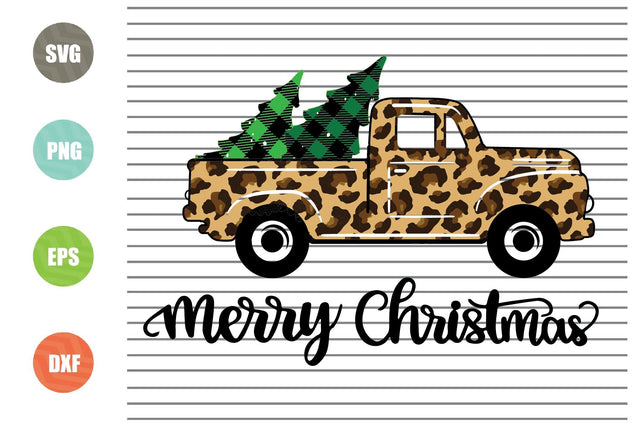 Christmas Truck SVG Bundle, Christmas Tree Svg, Leopard Truck Svg, Winter Holiday, Kids Silhouette Png Eps Dxf Vinyl Decal Digital Cut Files SVG Artstoredigital 