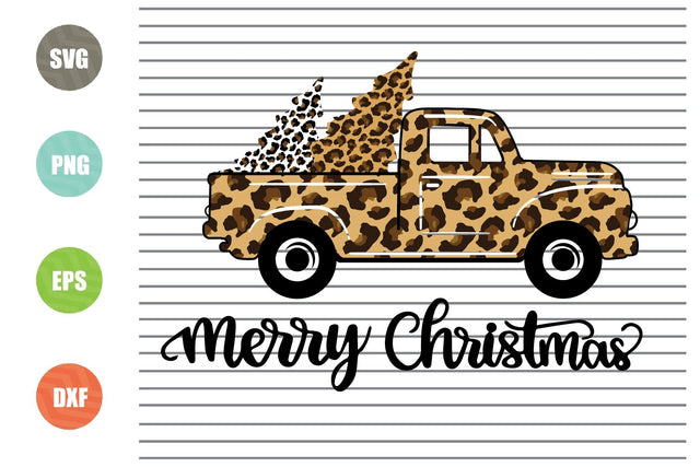 Christmas Truck SVG Bundle, Christmas Tree Svg, Leopard Truck Svg, Winter Holiday, Kids Silhouette Png Eps Dxf Vinyl Decal Digital Cut Files SVG Artstoredigital 