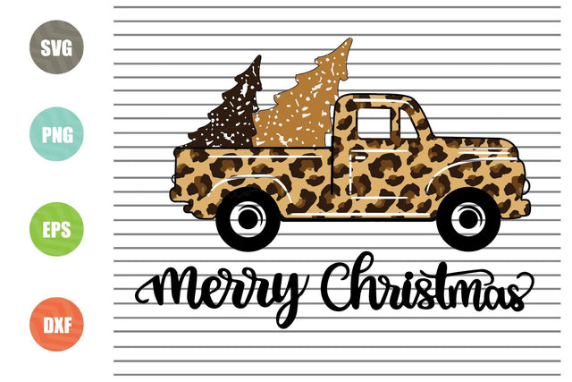Christmas Truck SVG Bundle, Christmas Tree Svg, Leopard Truck Svg, Winter Holiday, Kids Silhouette Png Eps Dxf Vinyl Decal Digital Cut Files SVG Artstoredigital 