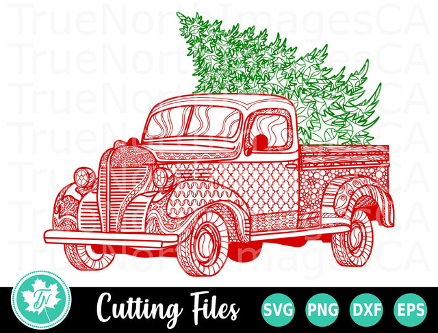 Christmas Truck SVG | Christmas SVG | Zentangle SVG SVG TrueNorthImagesCA 