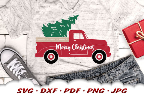 Christmas Truck SVG | Merry Christmas SVG | Red Truck SVG SVG Cloud9Design 
