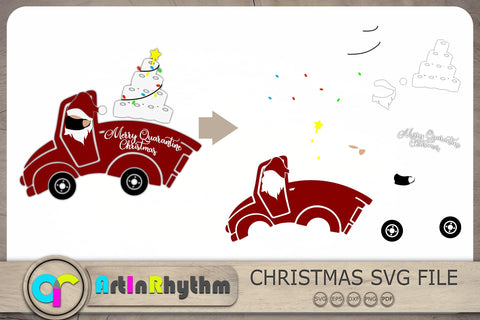 Christmas Truck Svg, Merry Quarantine Christmas Svg, Red Truck svg SVG Artinrhythm shop 