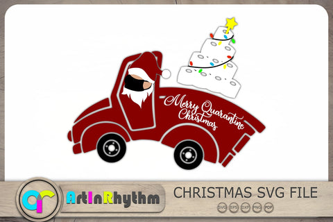 Christmas Truck Svg, Merry Quarantine Christmas Svg, Red Truck svg SVG Artinrhythm shop 
