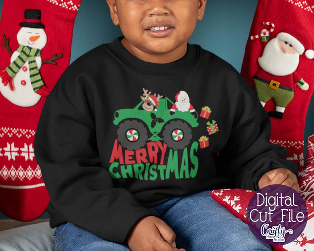 Christmas Truck Svg, Monster Truck Svg, Santa Kids Truck SVG Crafty Mama Studios 