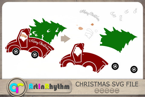 Christmas Truck Svg, Red Truck svg, Santa Claus Svg, Christmas Svg SVG Artinrhythm shop 