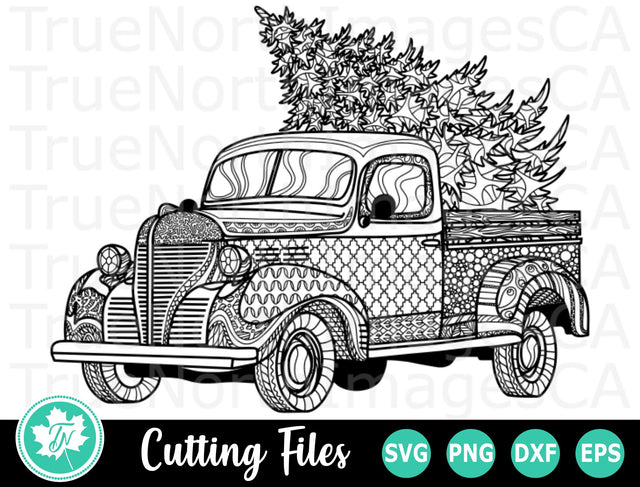 Christmas Truck SVG | Zentangle SVG | Mandala SVG SVG TrueNorthImagesCA 