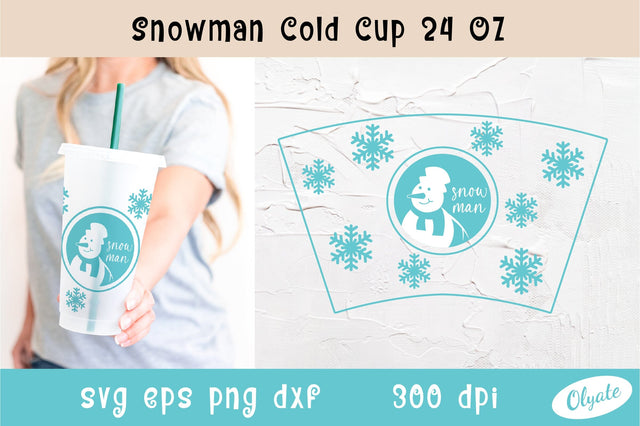 Christmas Tumbler 24 OZ. Snowman Cold Cup. Snowman Tumbler SVG Olga Terlyanskaya 