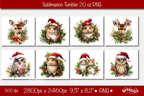 Christmas Tumbler Bundle Xmas Tumbler wrap png 20 Oz sublimation design. Sublimation Createya Design 