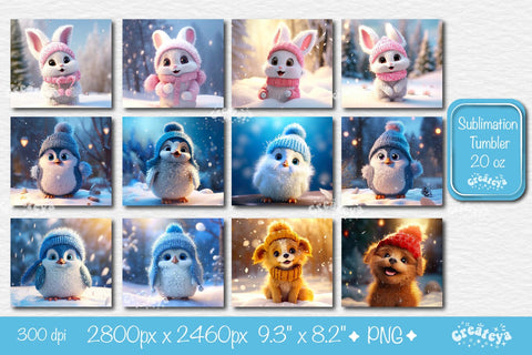Christmas Tumbler Bundle Xmas Tumbler wrap png 20 Oz sublimation design. Sublimation Createya Design 