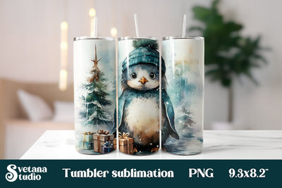 Christmas tumbler | Christmas penguin tumbler sublimation Sublimation Svetana Studio 