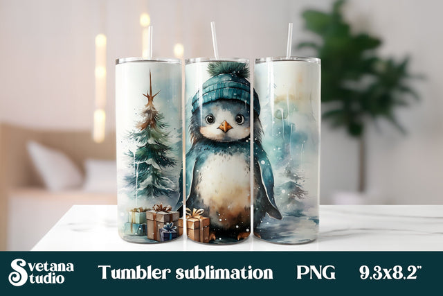 Christmas tumbler | Christmas penguin tumbler sublimation Sublimation Svetana Studio 