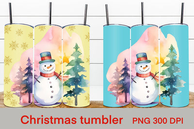 Christmas tumbler design | Christmas snowman tumbler Sublimation Svetana Studio 