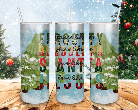 Christmas tumbler, Give Like Santa, Love like Jesus tumbler png, Christmas tree wrap, Merry Christmas tumbler png, Winter tumbler pattern Sublimation BOO-design 