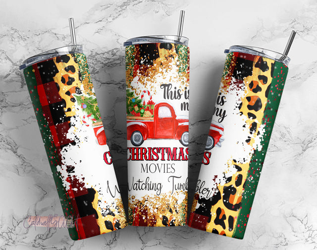 Christmas Tumbler Png, 20 oz Skinny Tumbler Christmas Sublimation Designs Download, İts my christmas movie watching tumbler, sublimate file Sublimation CaldwellArt 