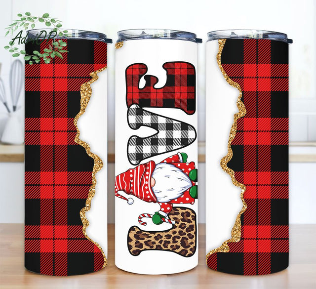 Christmas Tumbler PNG, Leopard Paid Love Christmas Tumbler Sublimation Design Download, Seamless 20oz Skinny Tumbler Design PNG, Snowflakes Sublimation AdriOP 