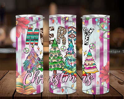 Christmas Tumbler Png, Merry Christmas 20oz Skinny Tumbler Sublimation Designs Sublimation ToriDesigns 
