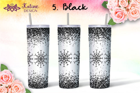 Christmas Tumbler, Snowflake Tumbler, Winter Tumbler, Glitter Drip Tumbler, Dripping Glitter, Seamless Tumbler Wrap, Gold, Silver, Coppper, Rose Gold, Black Glitter Tumbler Bundle for 20 oz Skinny Sublimation Wrap Design. Straight and Tapered PNG file Sublimation KatineDesign 