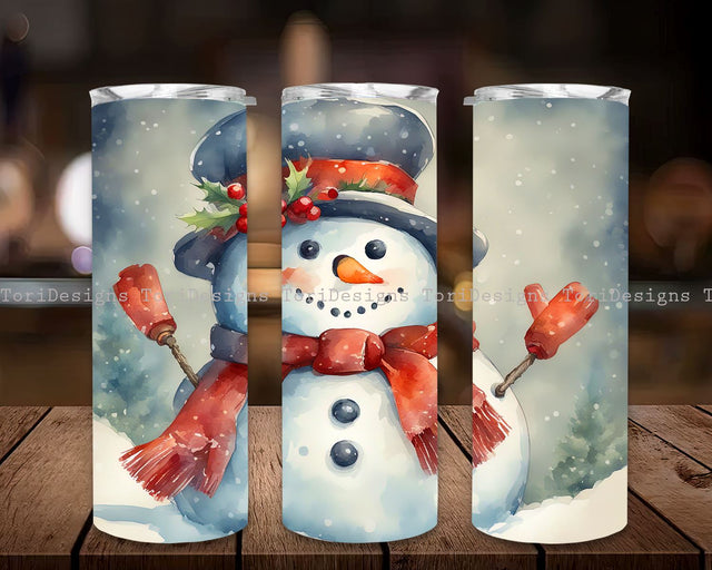 Christmas Tumbler Snowman 20oz Skinny Tumbler Wrap 20 oz Sublimation Tumbler Designs Png Sublimation Downloads Sublimation ToriDesigns 