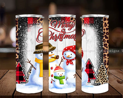 Christmas Tumbler Snowman 20oz Skinny Tumbler Wrap Sublimation ToriDesigns 