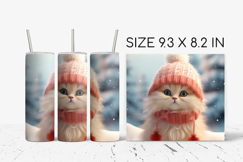 Christmas Tumbler Sublimation - Cat Tumbler Template Sublimation OrangeBrushStudio 