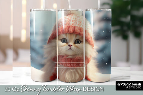 Christmas Tumbler Sublimation - Cat Tumbler Template Sublimation OrangeBrushStudio 