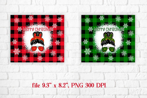 Christmas tumbler sublimation | Christmas messy bun Sublimation Svetana Studio 