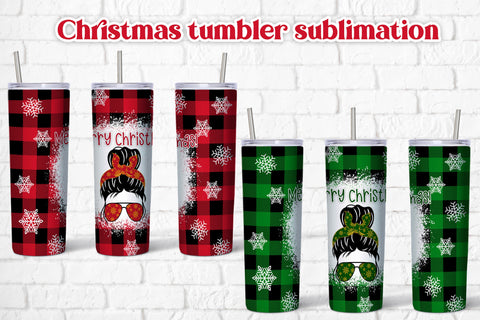 Christmas tumbler sublimation | Christmas messy bun Sublimation Svetana Studio 