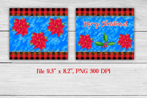 Christmas tumbler sublimation | Christmas poinsettia PNG Sublimation Svetana Studio 