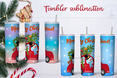 Christmas tumbler sublimation | Christmas snowman PNG Sublimation Svetana Studio 