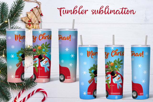 Christmas tumbler sublimation | Christmas snowman PNG Sublimation Svetana Studio 