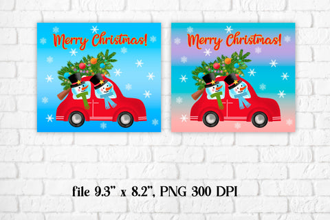Christmas tumbler sublimation | Christmas snowman PNG Sublimation Svetana Studio 