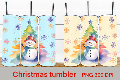 Christmas tumbler sublimation | Christmas snowman tumbler Sublimation Svetana Studio 