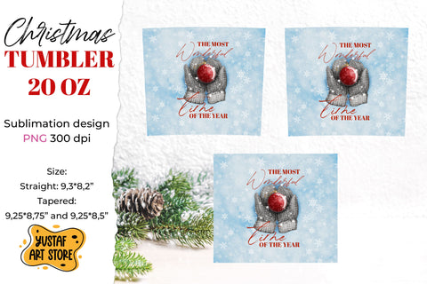 Christmas tumbler sublimation wrap with winter illustration Sublimation Yustaf Art Store 
