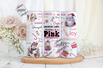 Christmas Tumbler Wrap 20 oz Skinny Tumbler Sublimation Design Digital Download PNG Instant DIGITAL Retro Holiday Pink Christmas Tumbler Sublimation sassyprint 