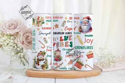 Christmas Tumbler Wrap 20 oz Skinny Tumbler Sublimation Design Digital Download PNG Instant, Retro Holiday Jolly Vibes Tumbler Sublimation sassyprint 