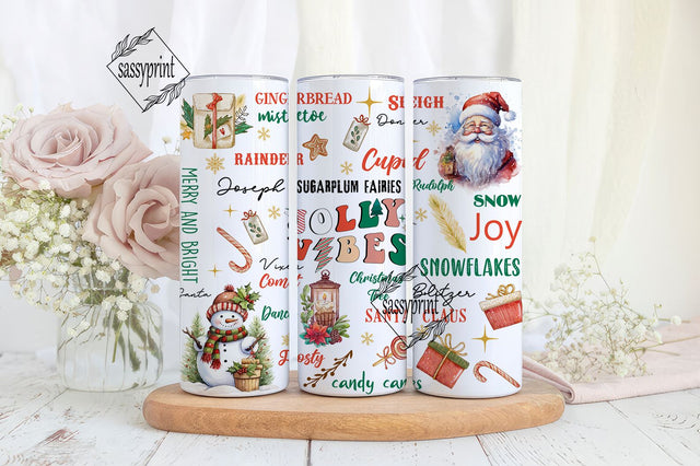 Christmas Tumbler Wrap 20 oz Skinny Tumbler Sublimation Design Digital Download PNG Instant, Retro Holiday Jolly Vibes Tumbler Sublimation sassyprint 