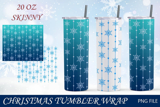 Christmas tumbler wrap, 20oz snowflakes wrap, Winter sublimation png Sublimation AnastasiyaArtDesign 
