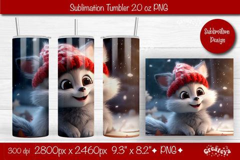 Christmas Tumbler wrap Baby Animals Tumbler png 20 Oz sublimation design Xmas Tumbler Sublimation Createya Design 