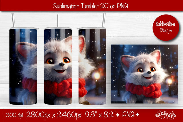 Christmas Tumbler wrap Baby Animals Tumbler png 20 Oz sublimation design Xmas Tumbler Sublimation Createya Design 