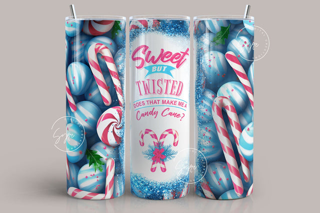 Christmas Tumbler Wrap, Candy Cane Tumbler, Sweet But Twisted PNG, Gift for Christmas Holiday, Skinny Tumbler Sublimation wrap 20 oz PNG Sublimation Syre Digital Creations 