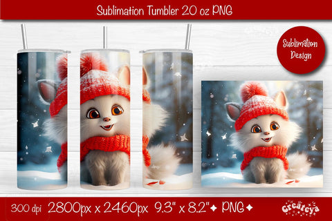 Christmas Tumbler wrap Cat Tumbler png 20 Oz sublimation design Xmas Tumbler Sublimation Createya Design 