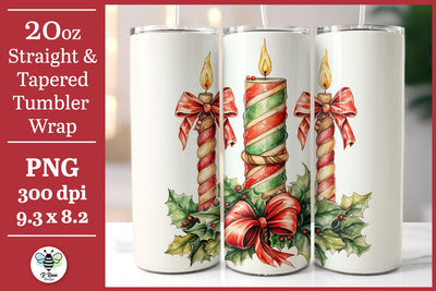 Christmas Tumbler Wrap | Christmas Candles Sublimation PNG Sublimation B Renee Design 