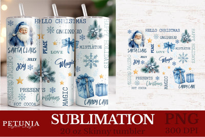 Christmas Tumbler Wrap | Christmas Sublimation PNG Sublimation Petunia Digital Design 