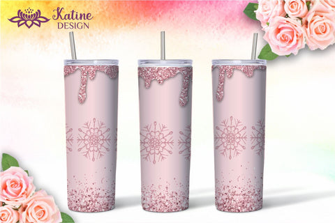 Christmas Tumbler Wrap Designs, Snowflake Tumbler, Winter Tumbler, Glitter Drip Tumbler, Dripping Glitter, Colorful Tumbler, Seamless Tumbler Wrap, Tumbler Bundle for 20 oz Skinny Sublimation Wrap Design. Straight and Tapered PNG file Sublimation KatineDesign 
