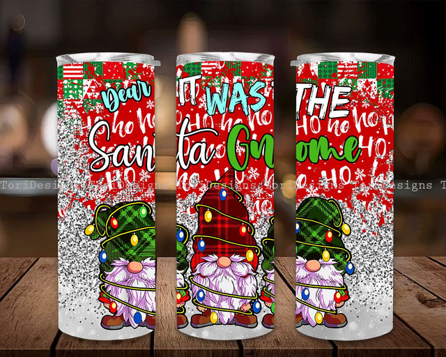Christmas tumbler wrap, Merry Christmas 20oz Skinny Tumbler, Christmas Gnomes Tumbler Wrap , Santa Gnomes Tumbler PNG Instant Download Sublimation ToriDesigns 