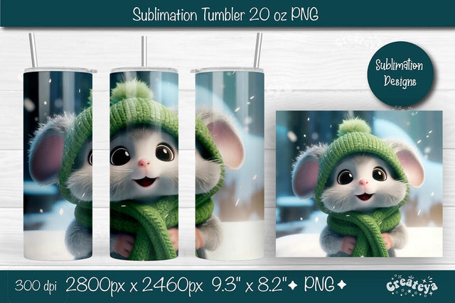 Christmas Tumbler wrap Mouse Tumbler png 20 Oz sublimation design Xmas Tumbler Sublimation Createya Design 