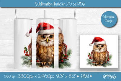 Christmas Tumbler wrap Owl Tumbler png 20 Oz sublimation design Xmas Tumbler Sublimation Createya Design 