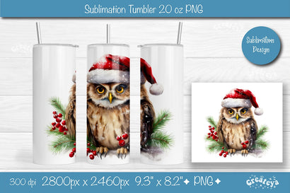 Christmas Tumbler wrap Owl Tumbler png 20 Oz sublimation design Xmas Tumbler Sublimation Createya Design 