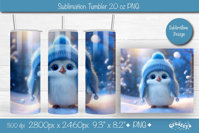 Christmas Tumbler wrap Penguin Tumbler png 20 Oz sublimation design Xmas Tumbler Sublimation Createya Design 