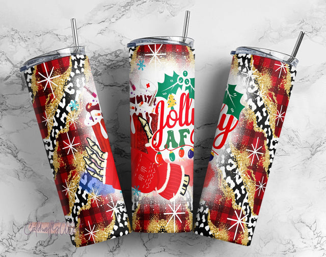 Christmas Tumbler Wrap PNG Funny Quote Elf Cheetah Print Red Plaid Seamless Sublimation Designs Downloads - Skinny 20oz Sublimation CaldwellArt 